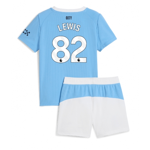 Manchester City Rico Lewis #82 Maglia Gara Casa Repliche 2025-26 Bambino Maniche Corte Manchester City Rico Lewis #82 Maglia Gara Casa Repliche 2025-26 Bambino Maniche Corte